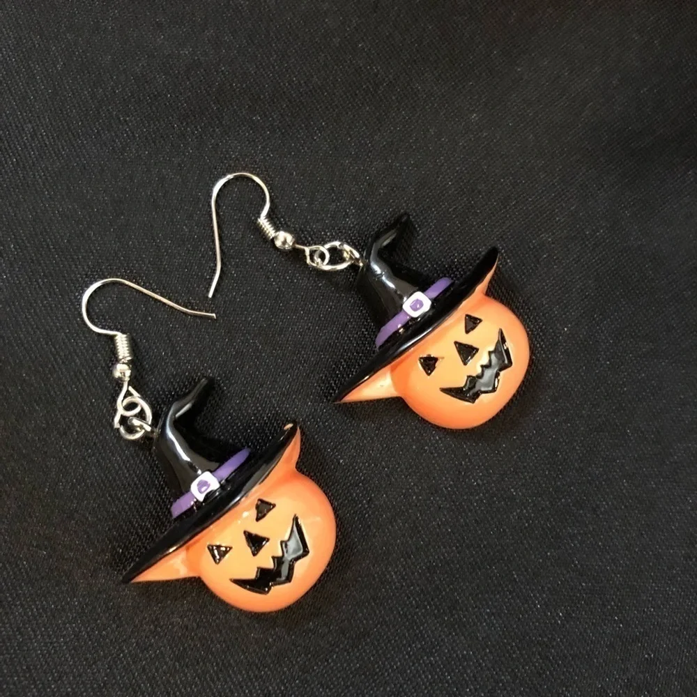 Pumpkin‎ Witch Halloween Earrings